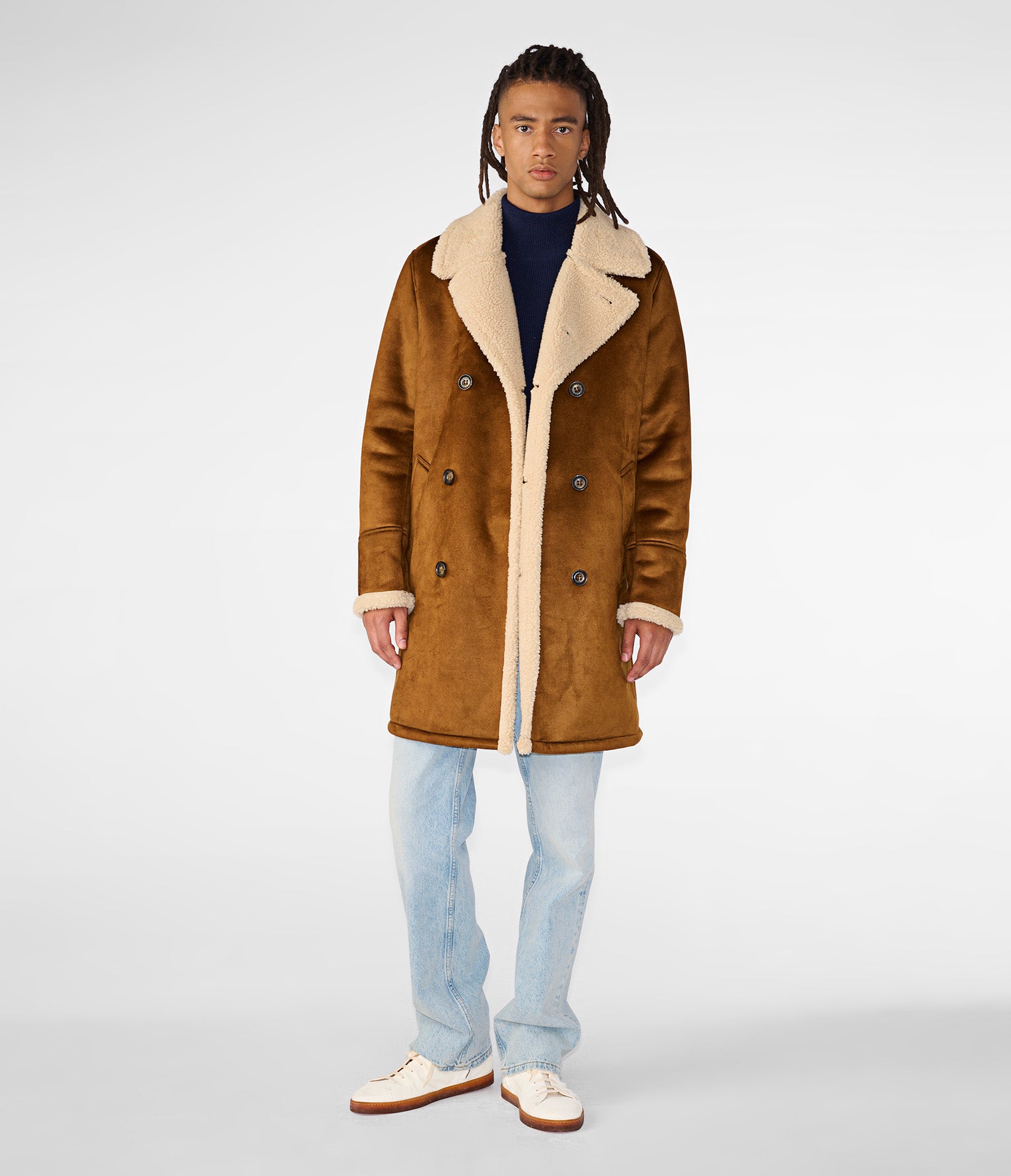 Faux Shearling Car Coat