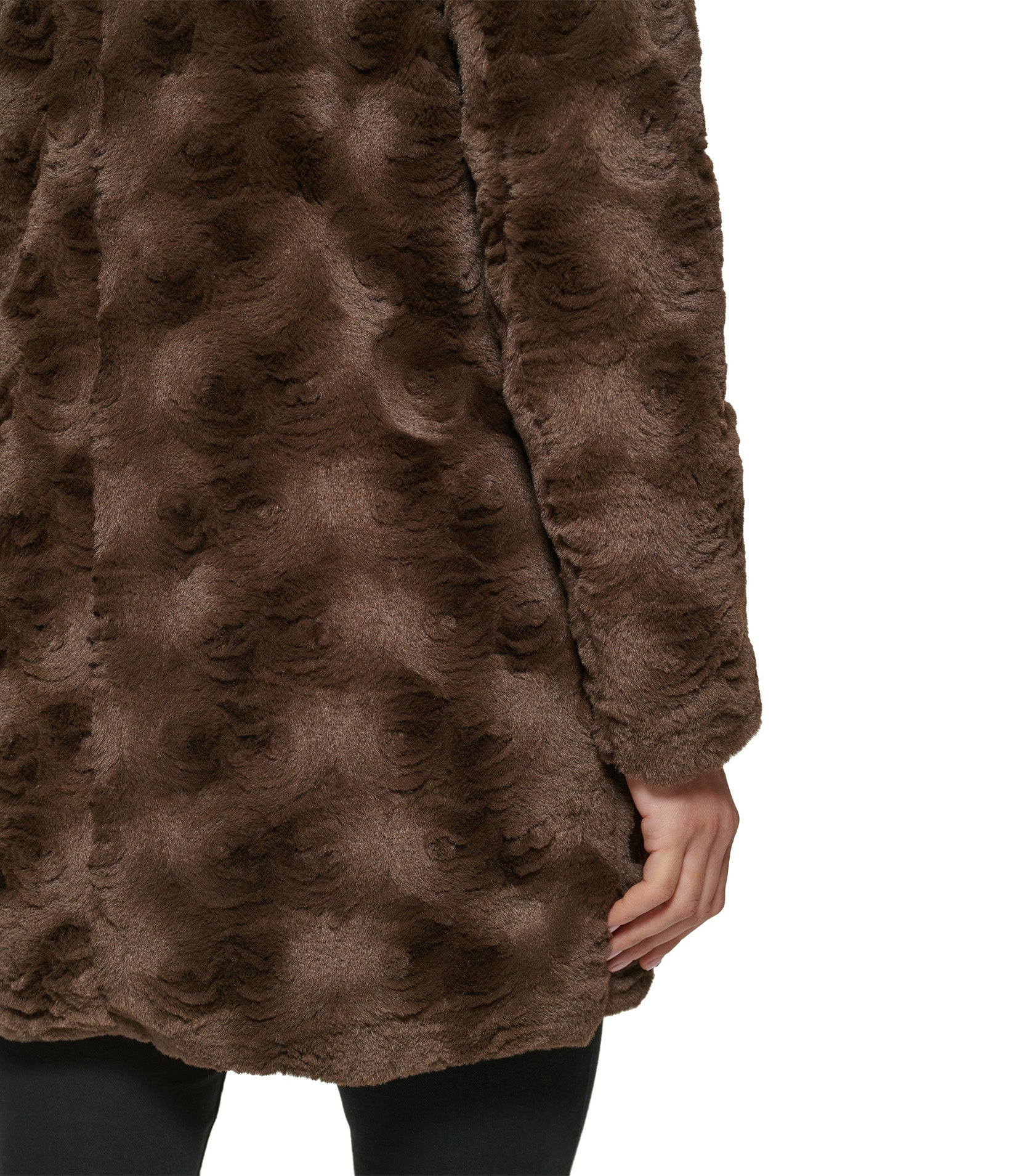 Classic Textured Faux Fur Coat