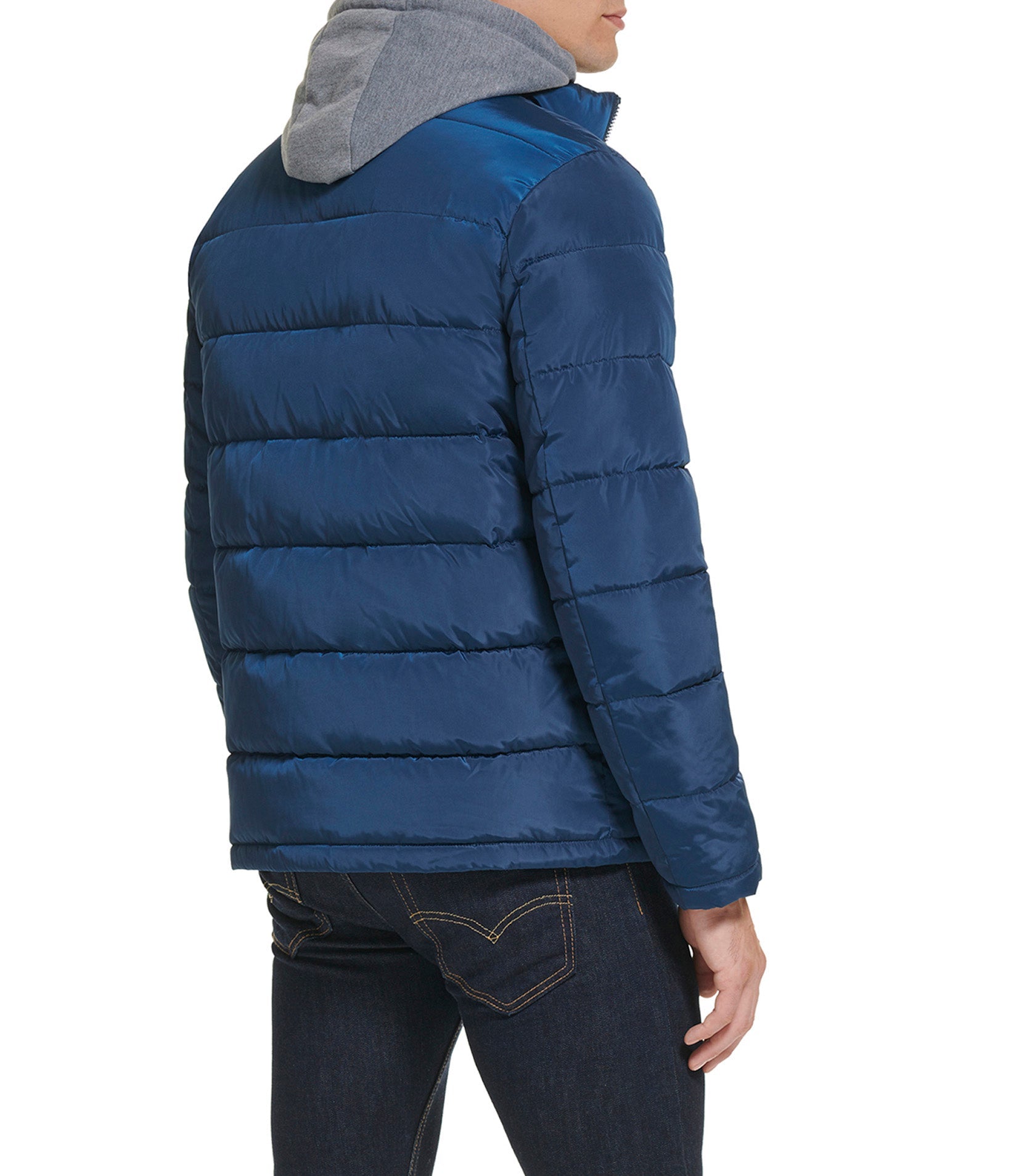 Hooded Puffer Jacket With Bib