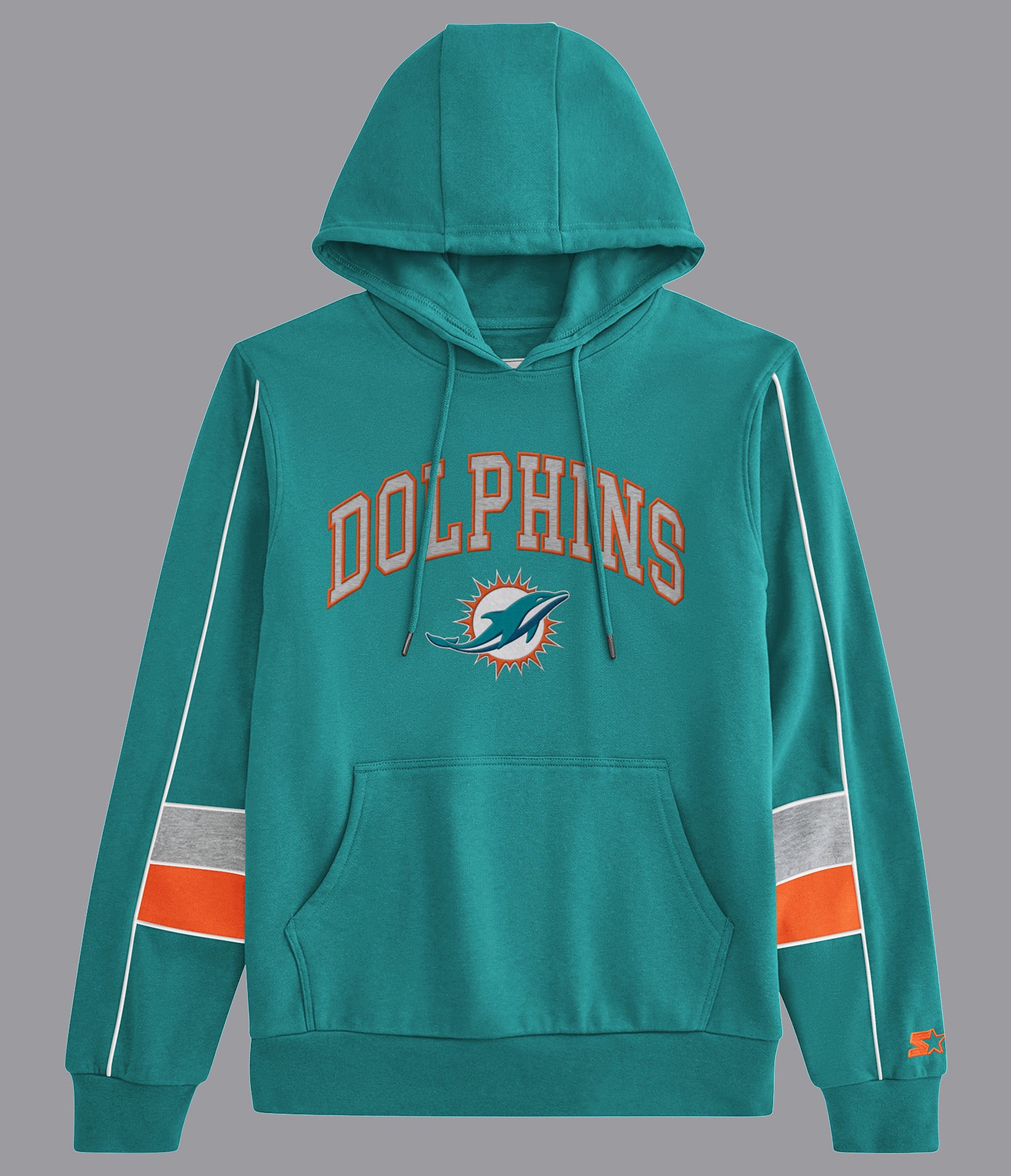 Miami Dolphins Captain Pullover Hoodie Big and Tall Wilsons Leather