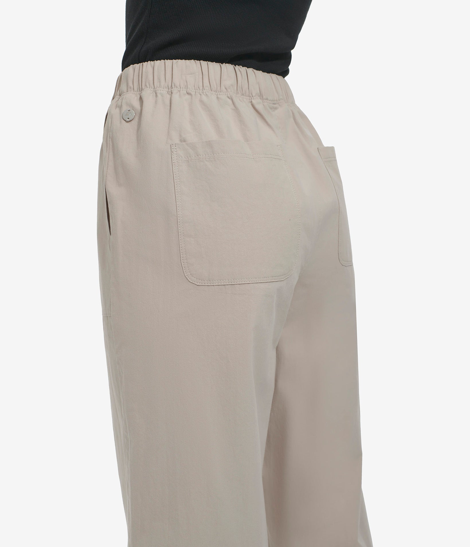 Pull On Wide Leg Poplin Pant