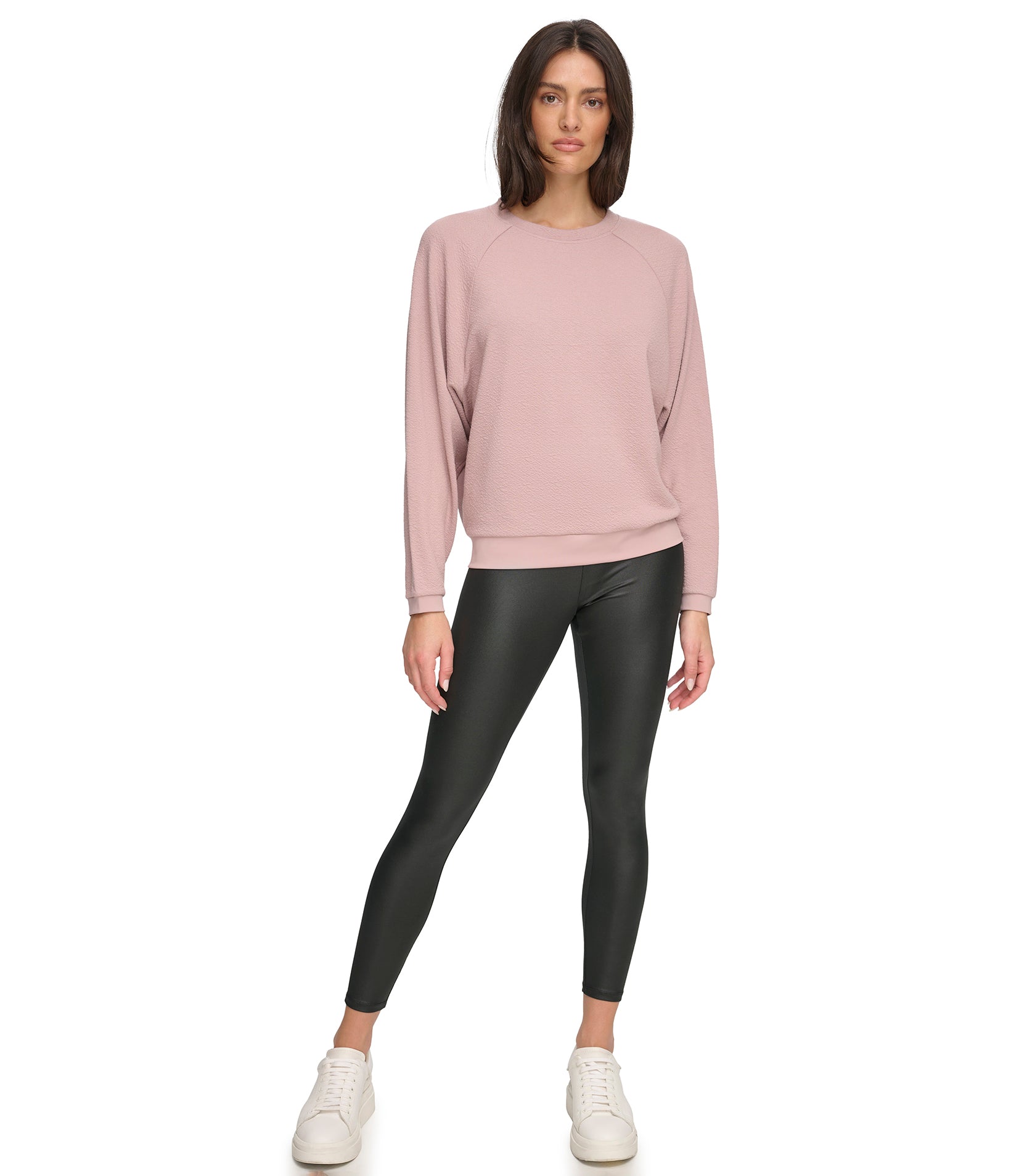 Pebble Textured Knit Round Neck Top