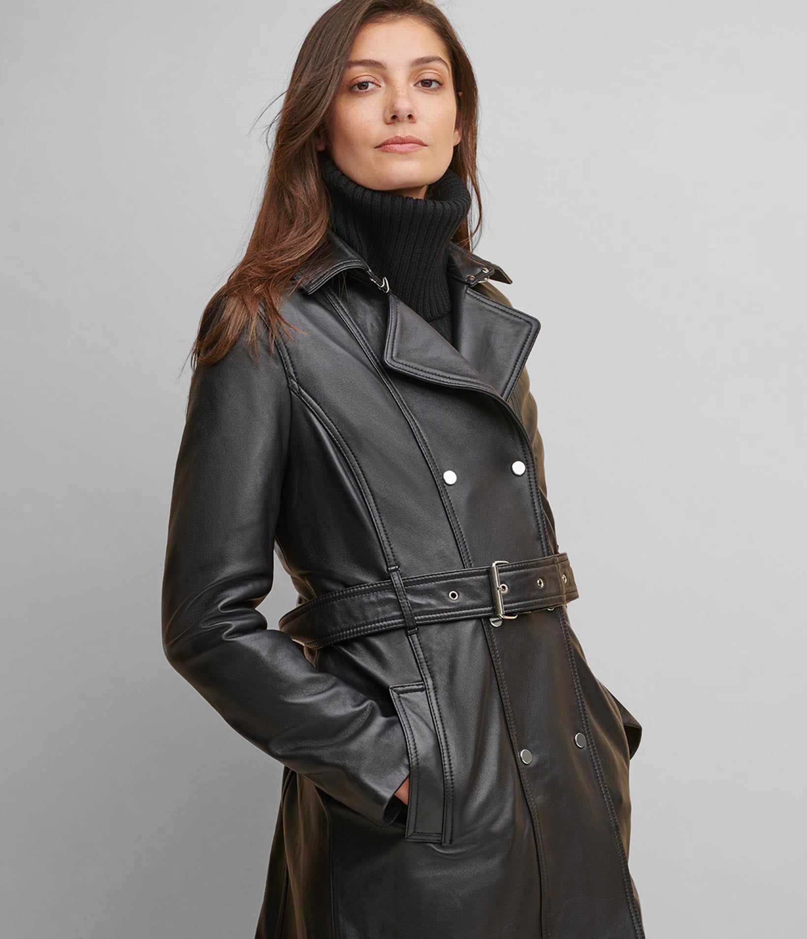 Coat leather jacket best sale