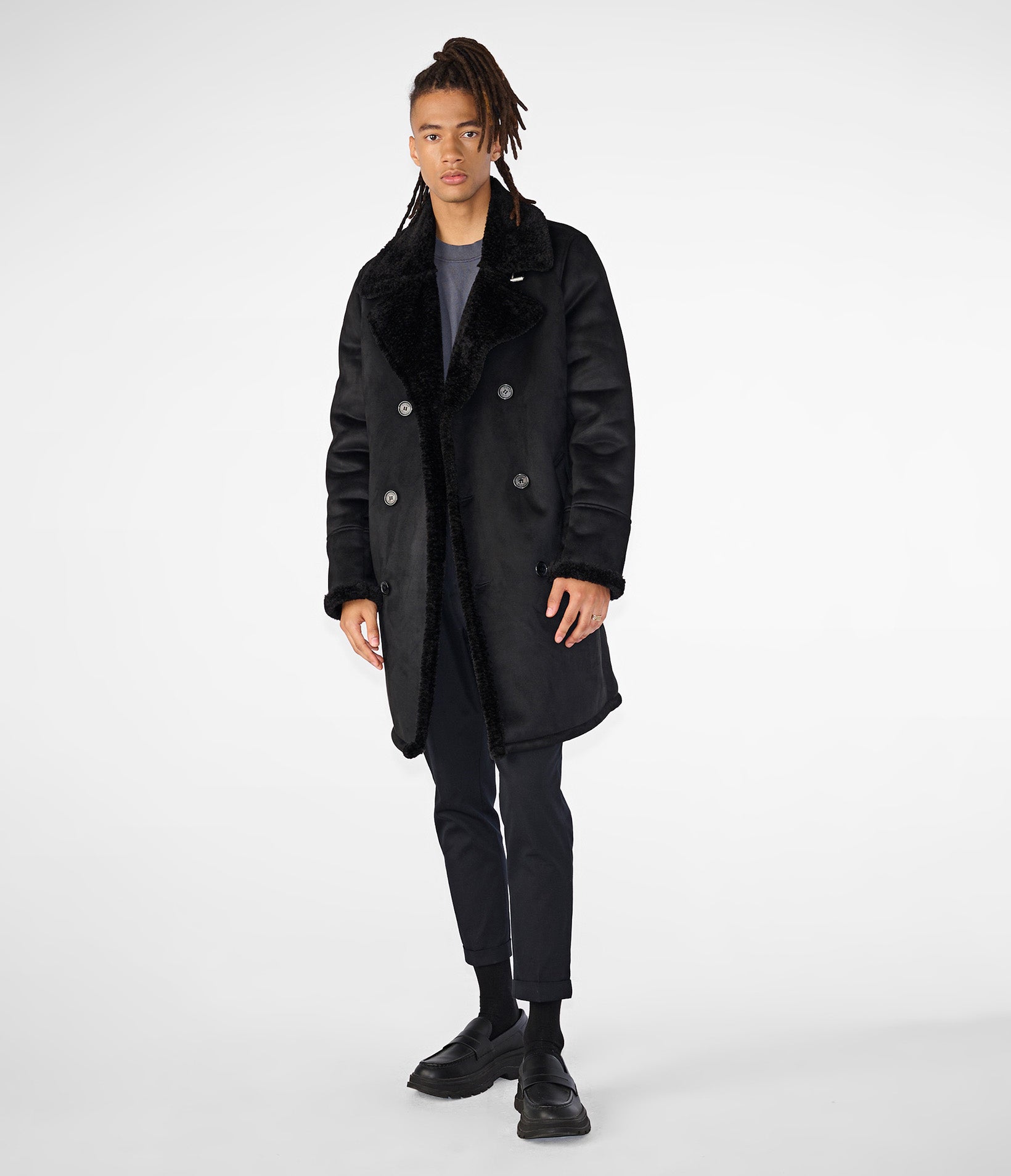 Faux Shearling Car Coat