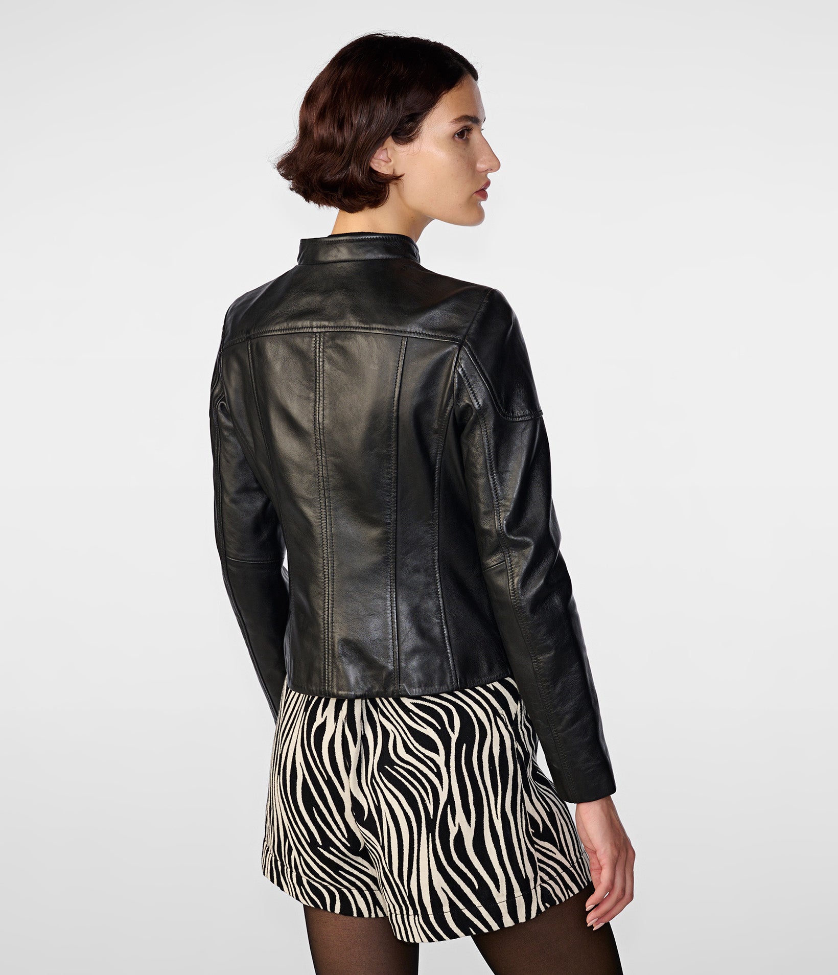 Caitlin Scuba Leather Jacket