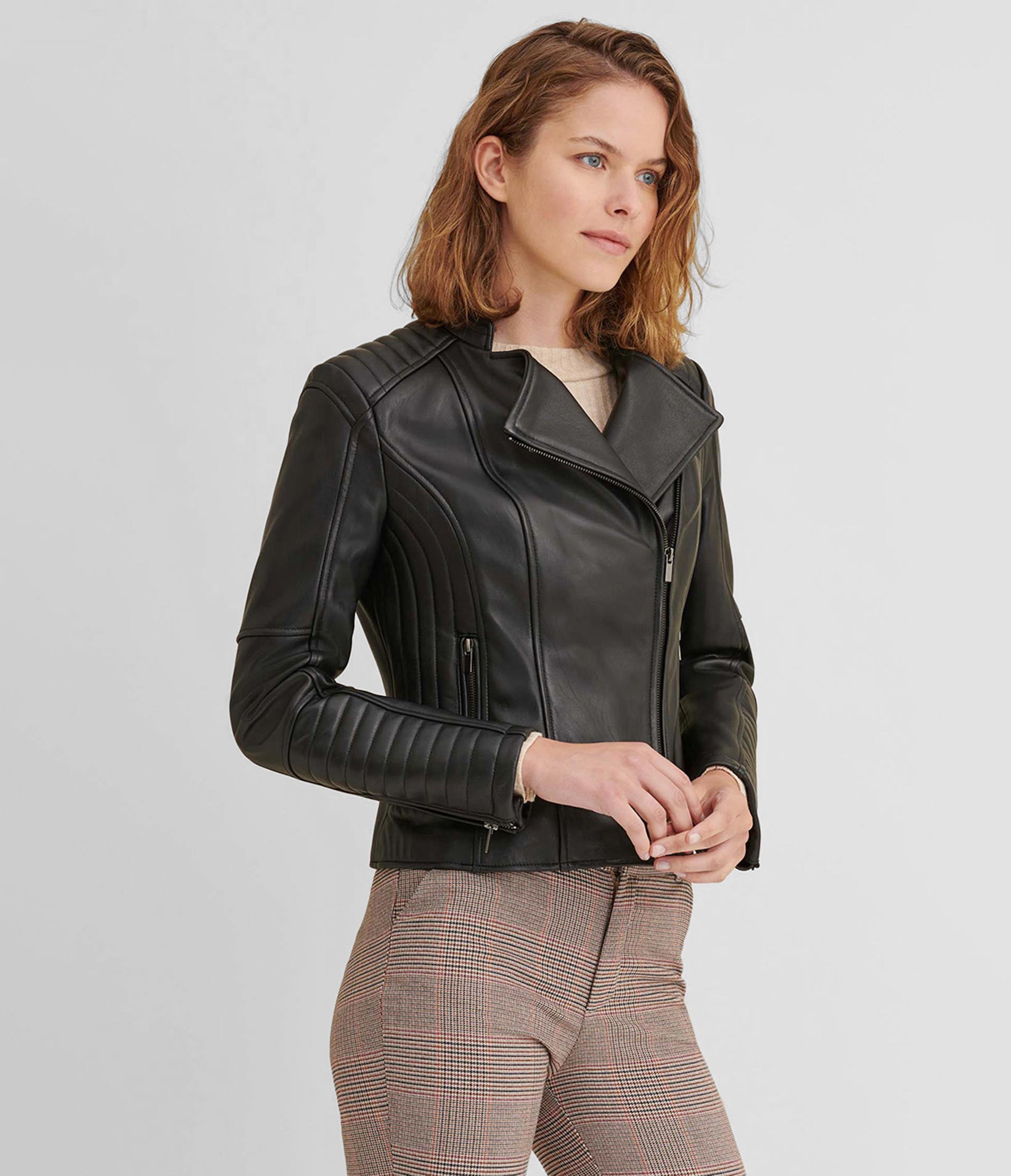 Alexis Quilted Leather Moto Jacket