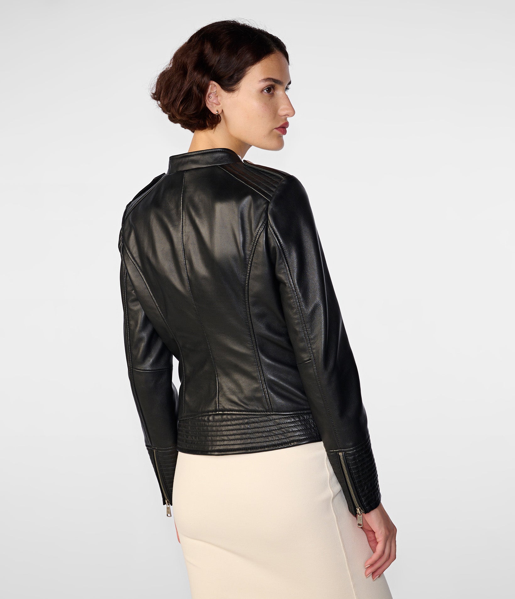 Monica Asymmetrical Leather Jacket