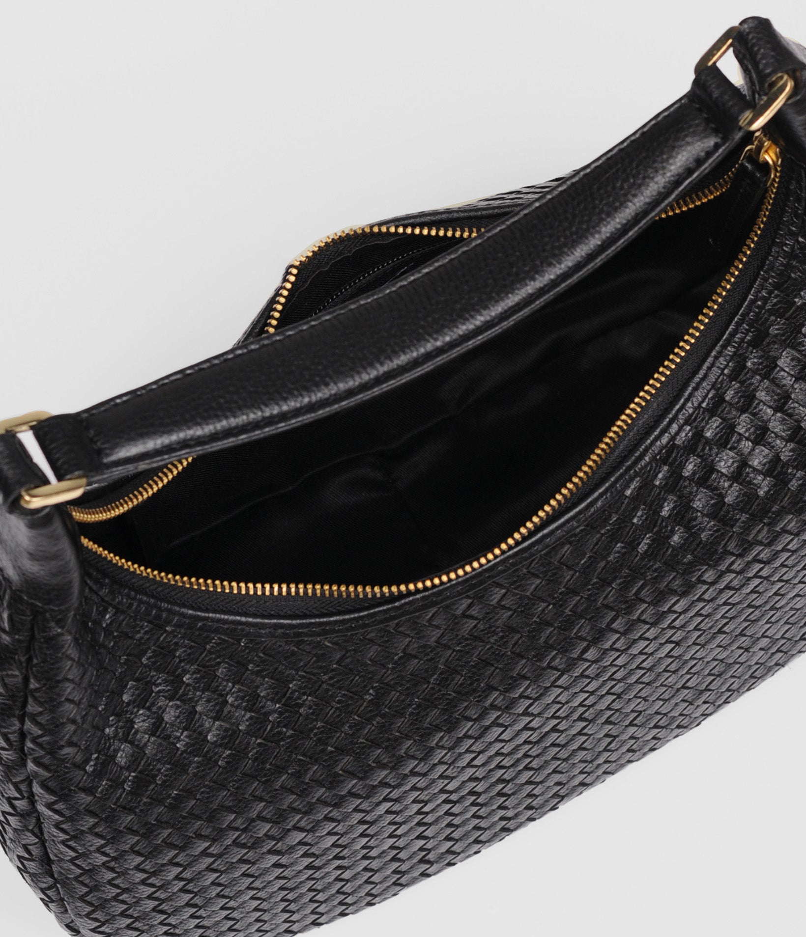 Monty Woven Leather Shoulder Bag