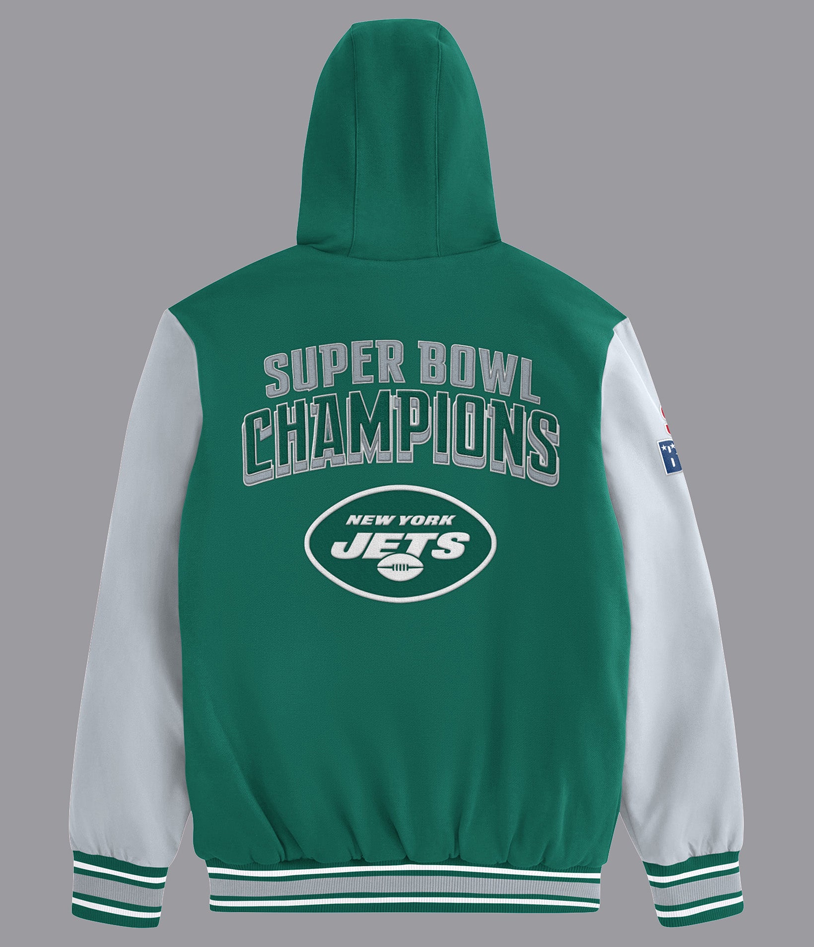 NY Jets Player Option Color Blocked Full Zip Hoodie Wilsons Leather