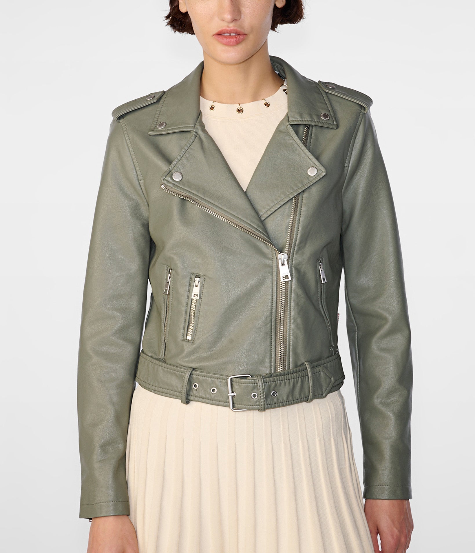 Faux Leather Moto Jacket