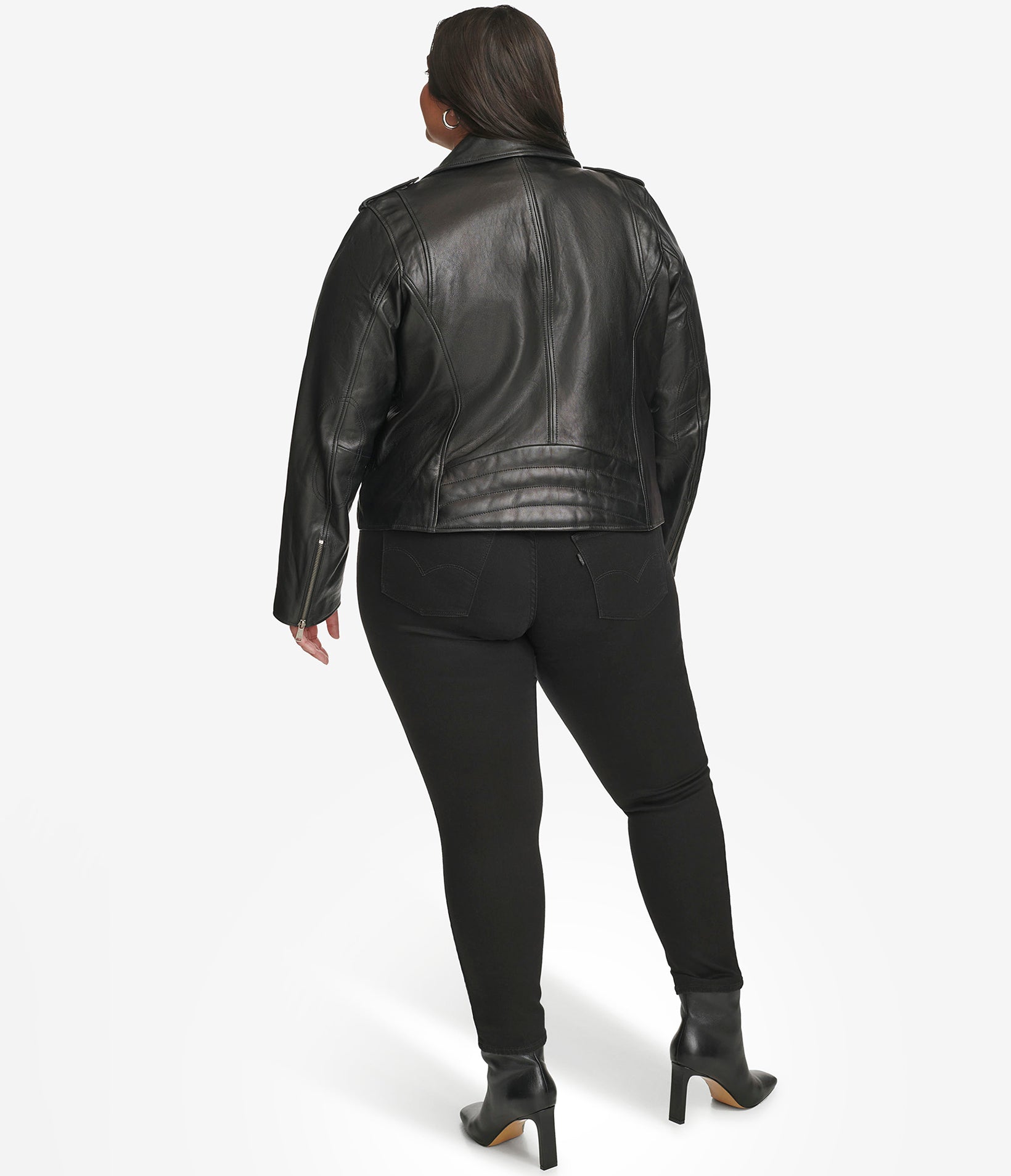 Plus Size Madeline Asymmetrical Leather Jacket