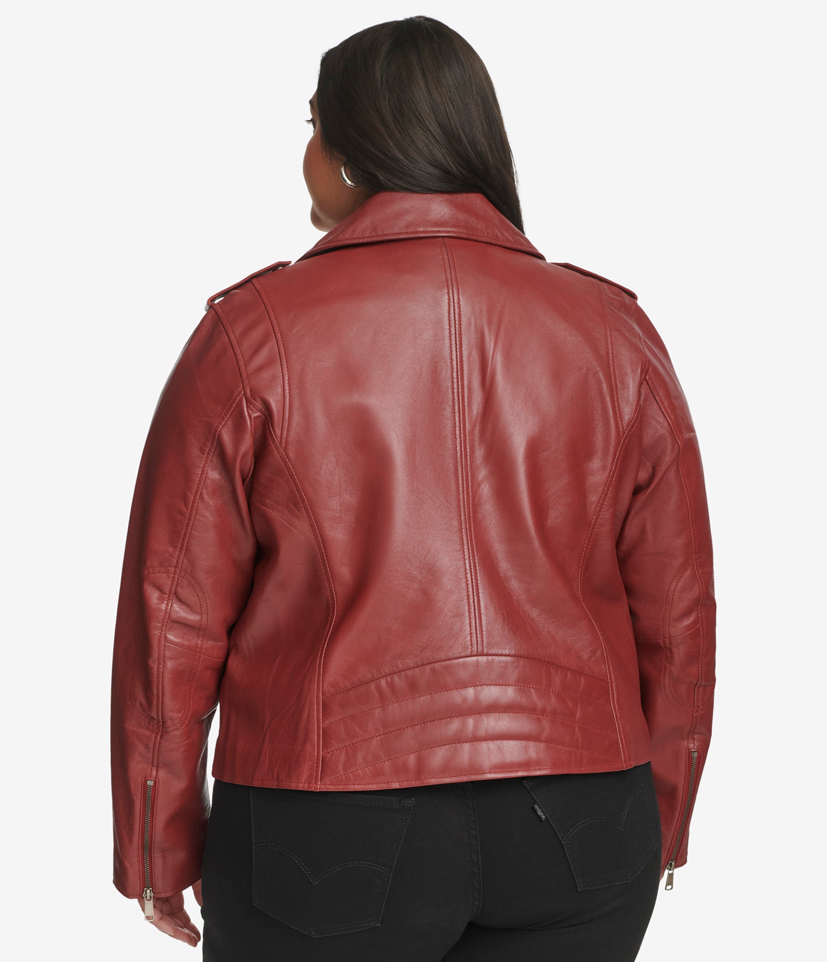 Plus size red leather jacket hotsell