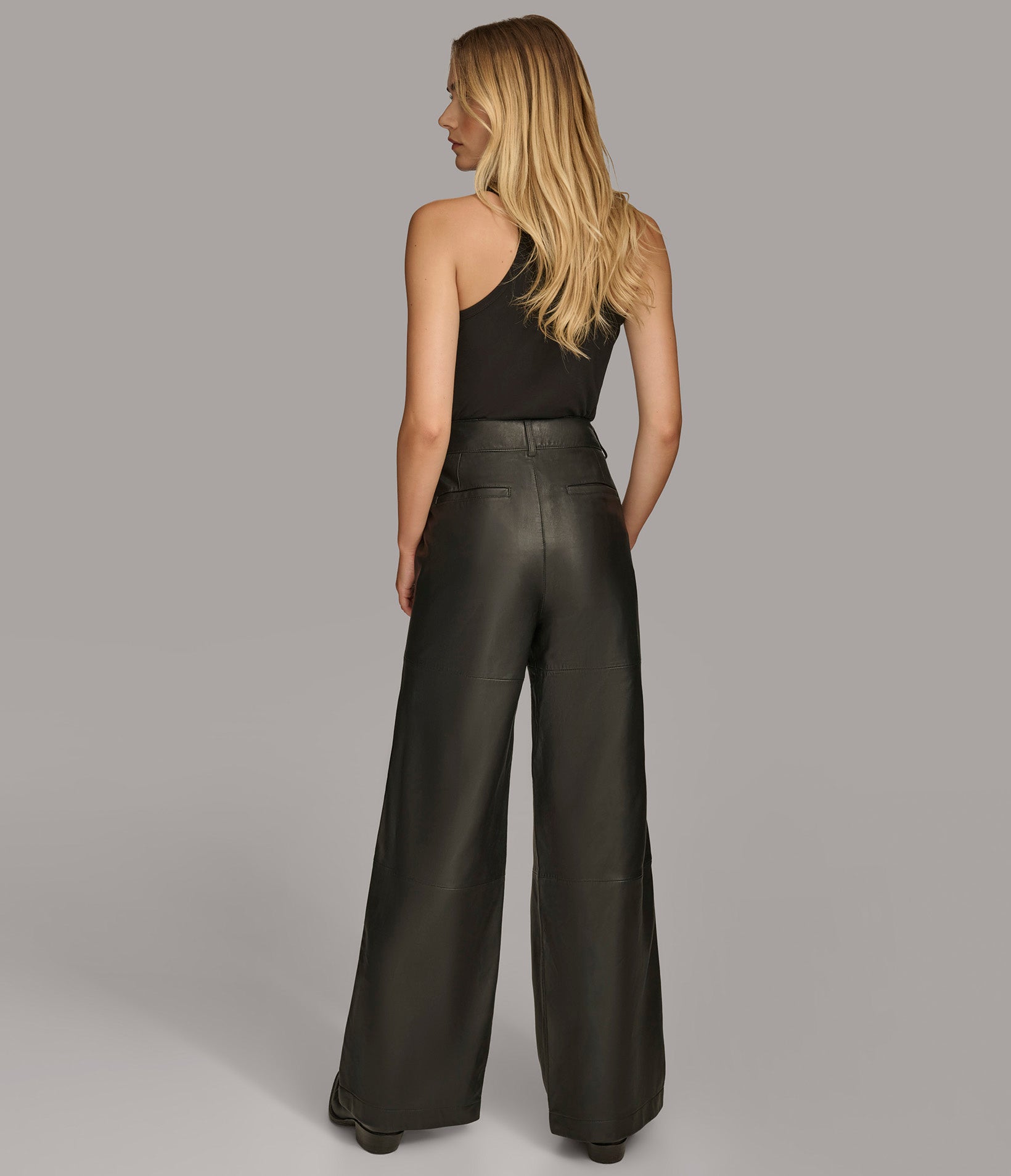 Wide Leg Leather Pant