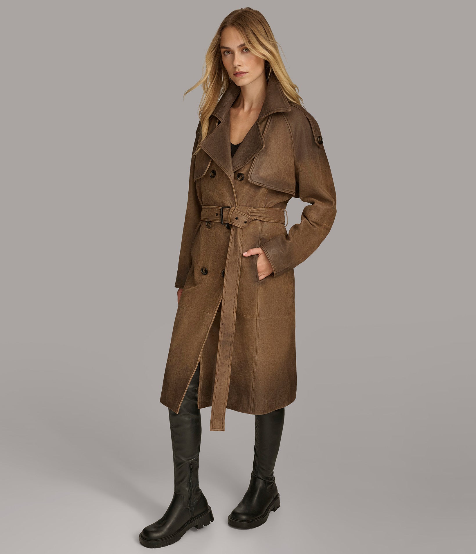 Ellie Distressed Trench Coat