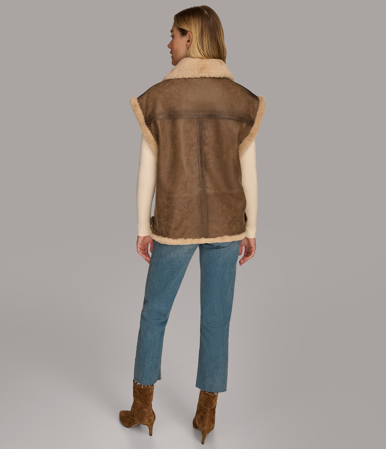 Kinsley Faux Shearling Moto Vest