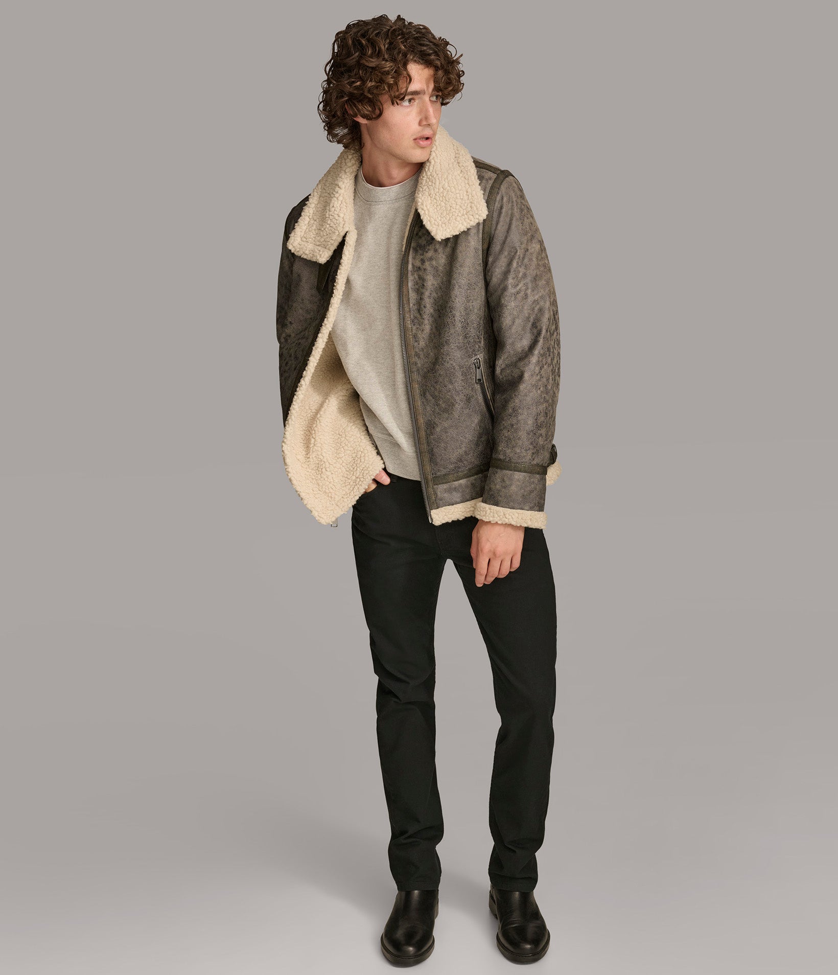 Xander Aviator With Faux Shearling