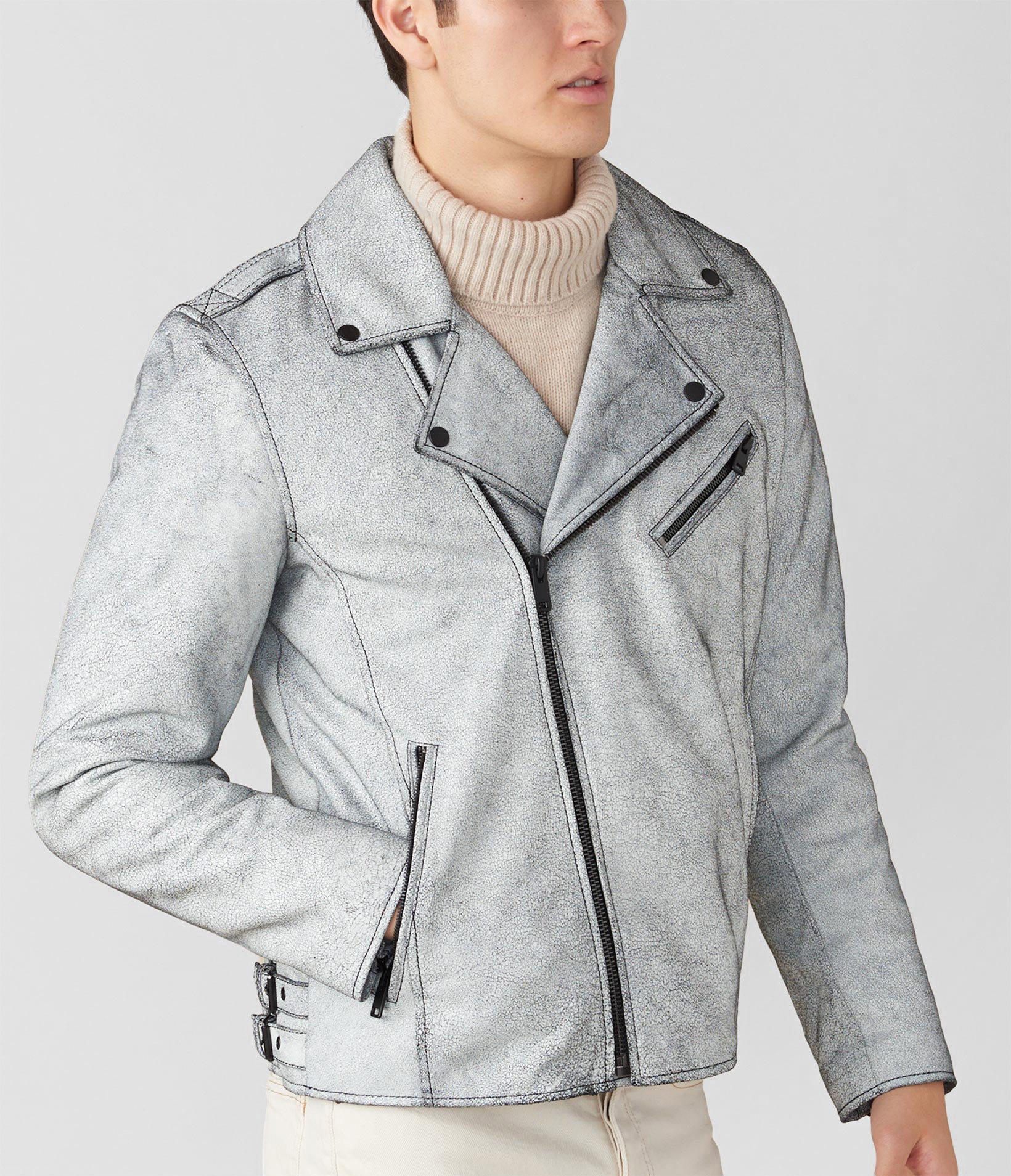 Brian Moto Nappa Crackle Jacket