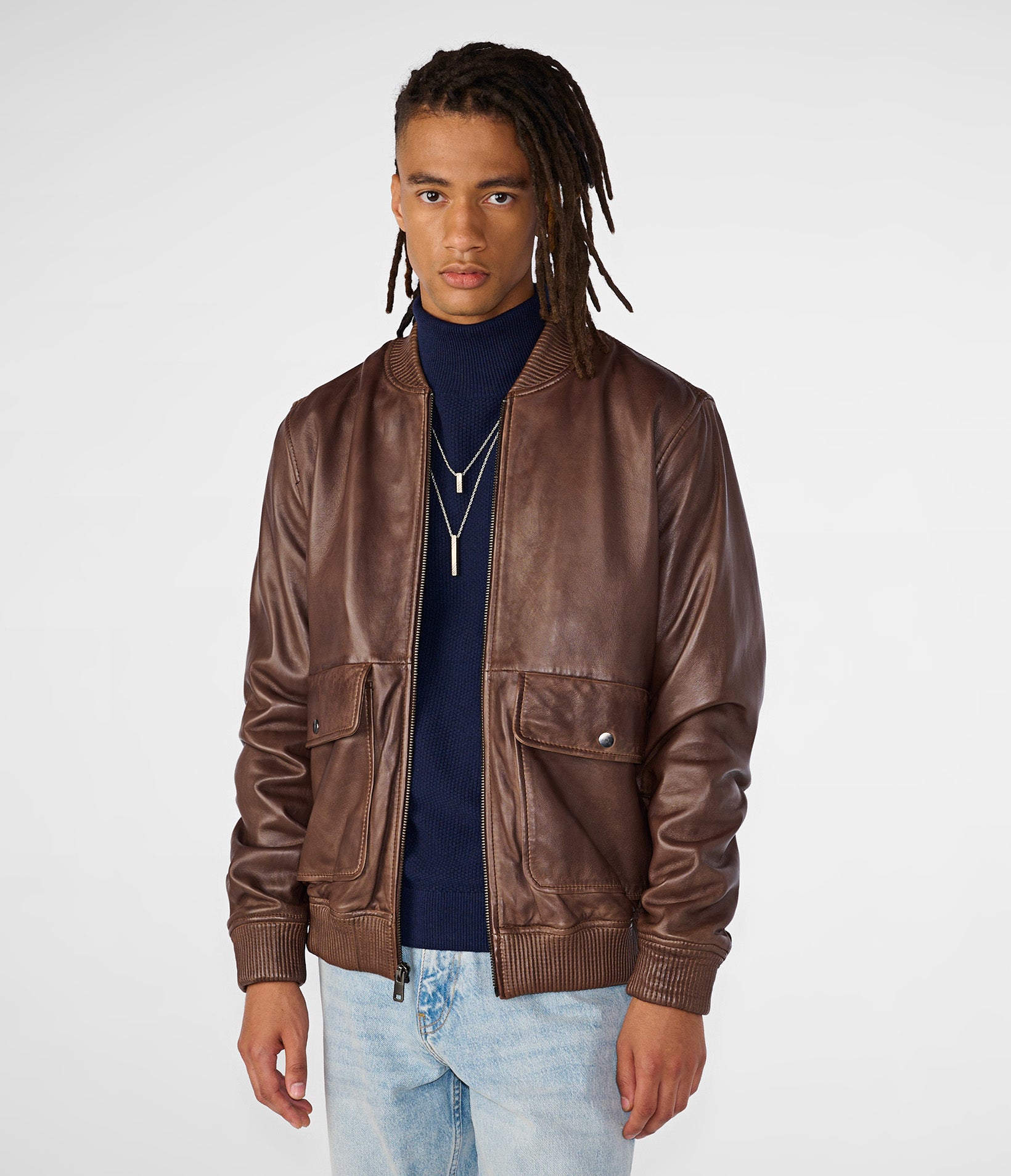 Miles Patch Pocket Bomber Jacket Wilsons Leather