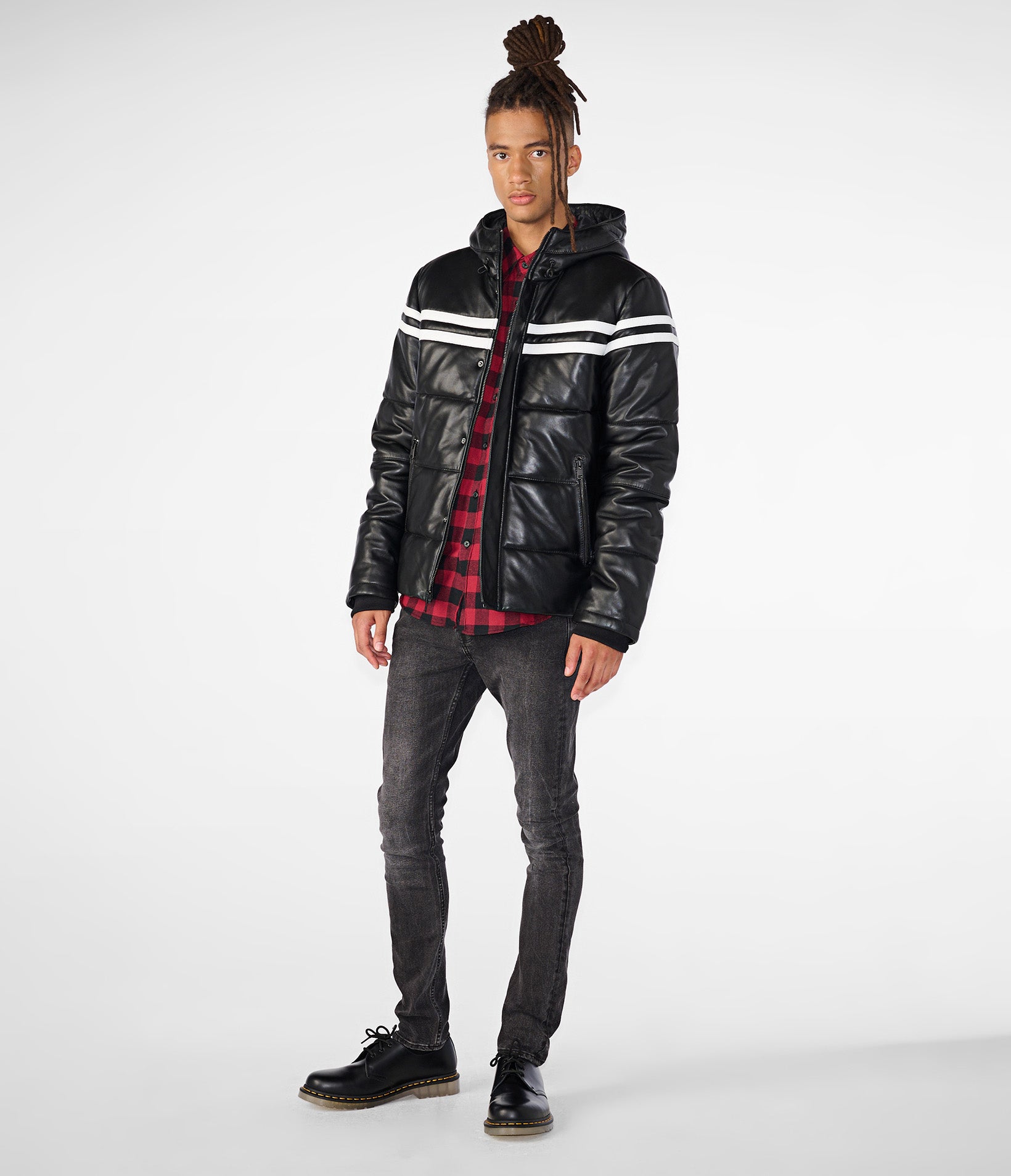 Landon Hooded Puffer With Stripe