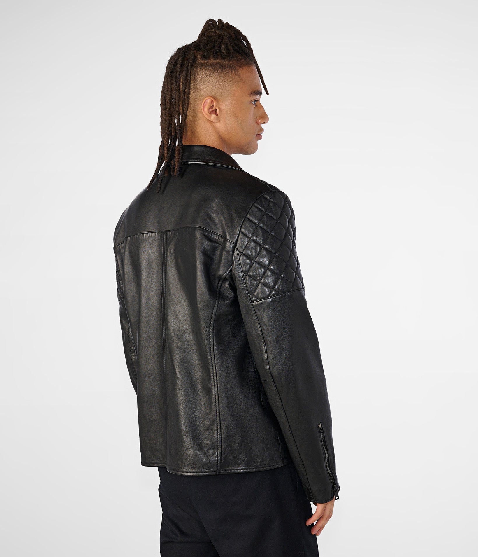 Wyatt Leather Jacket With Removable Fleece Hood