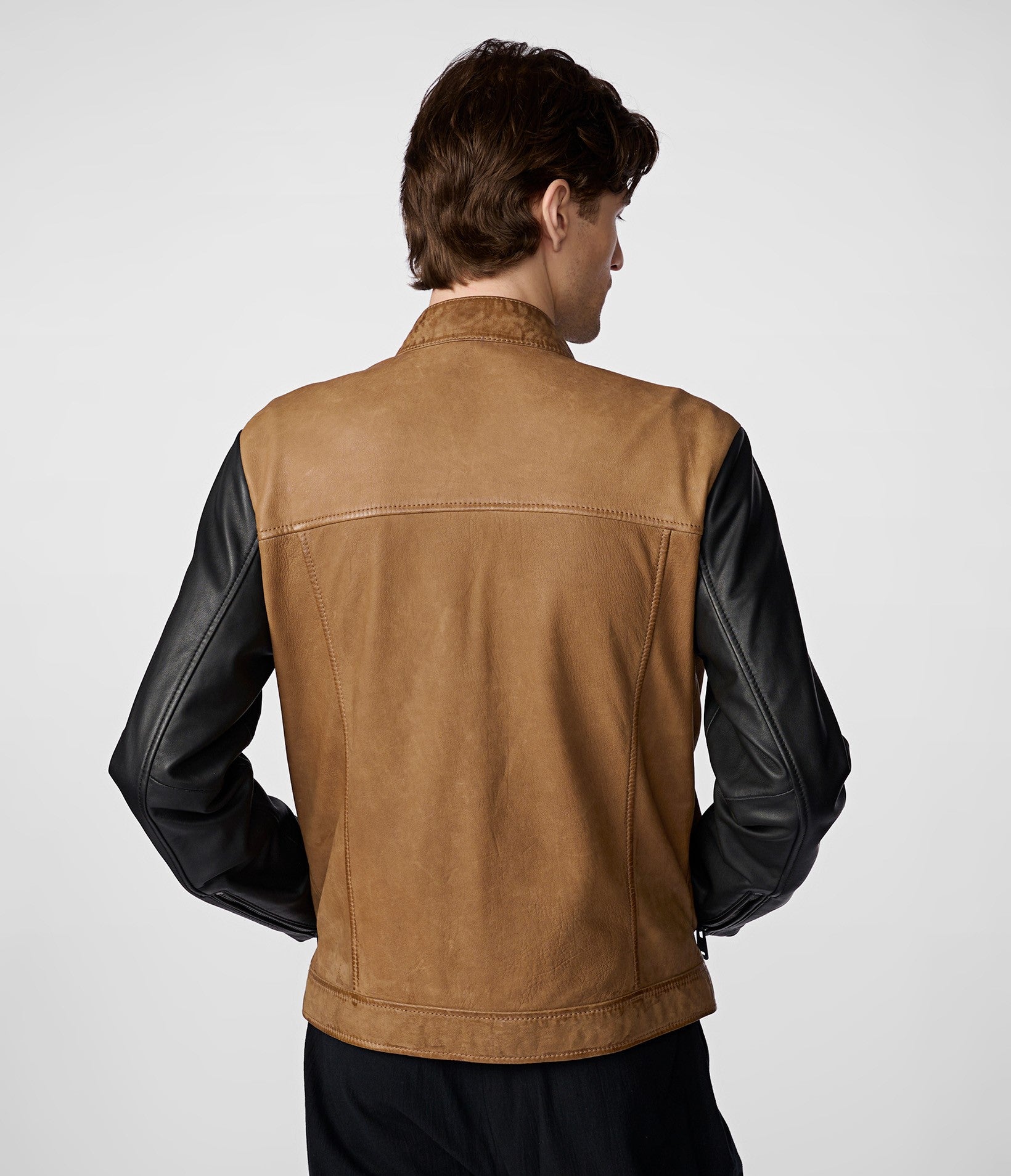 Gary Colorblock Leather Jacket