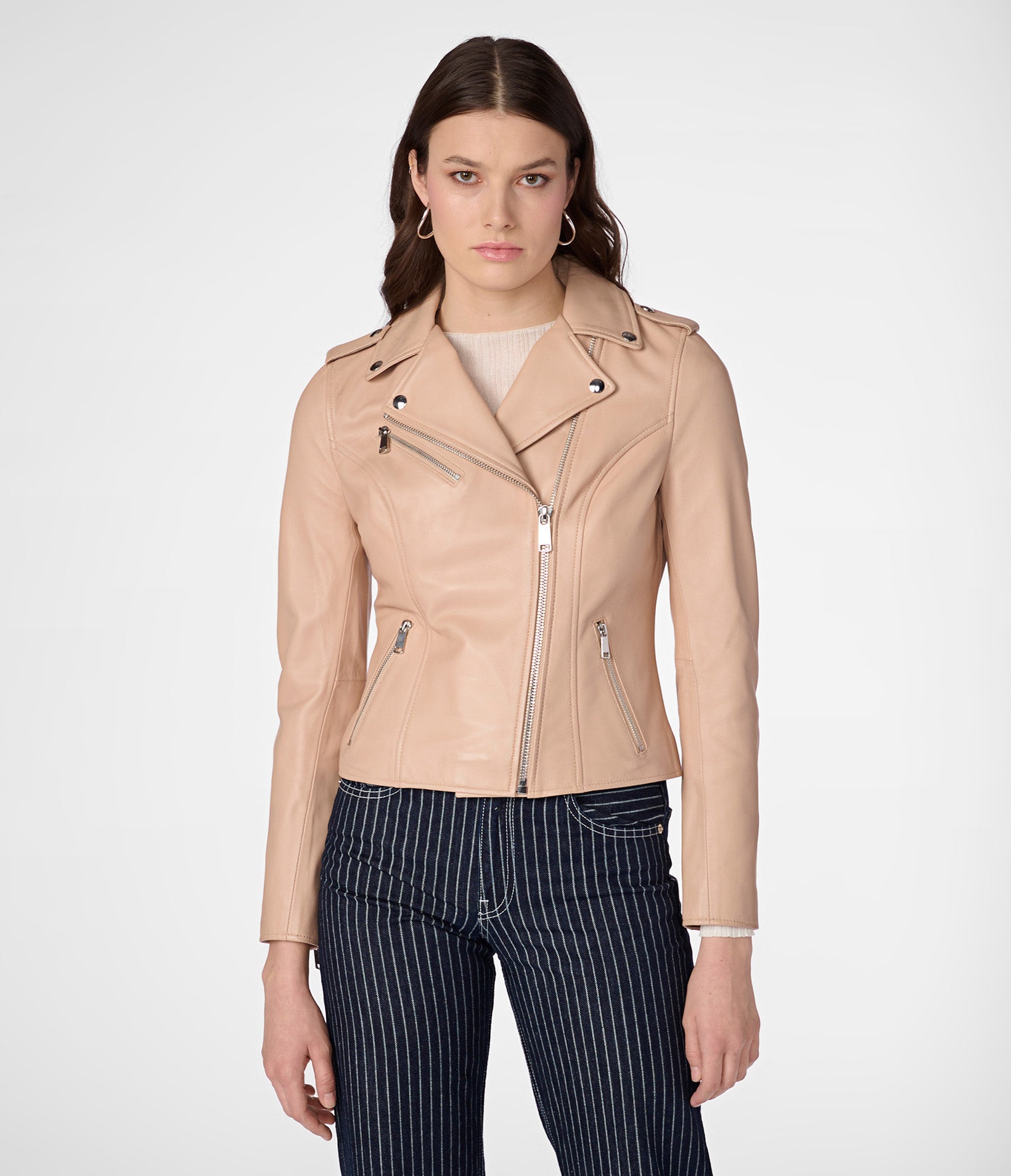 Genuine leather moto jacket best sale