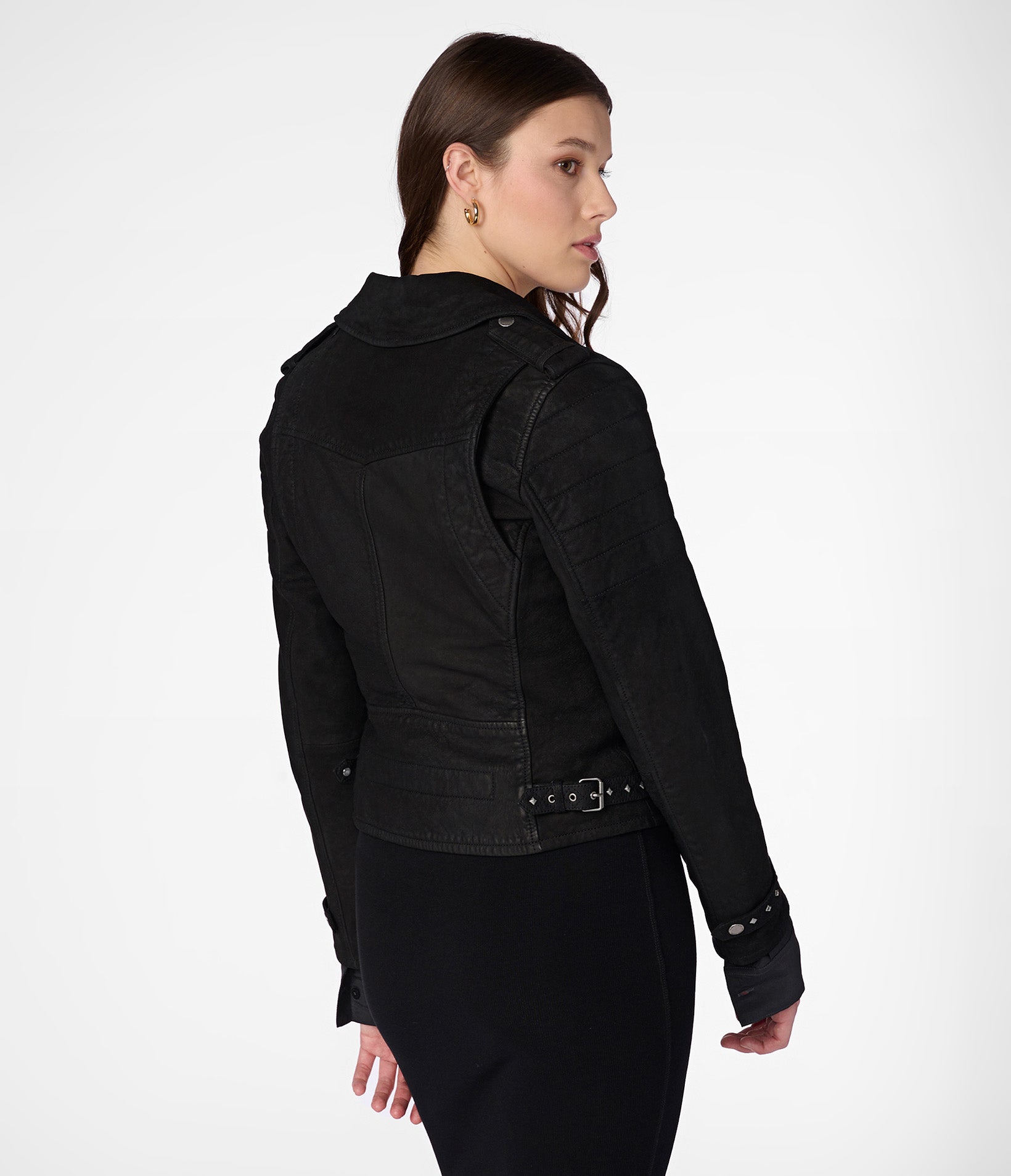 Danielle Quilted Shoulder Moto Jacket