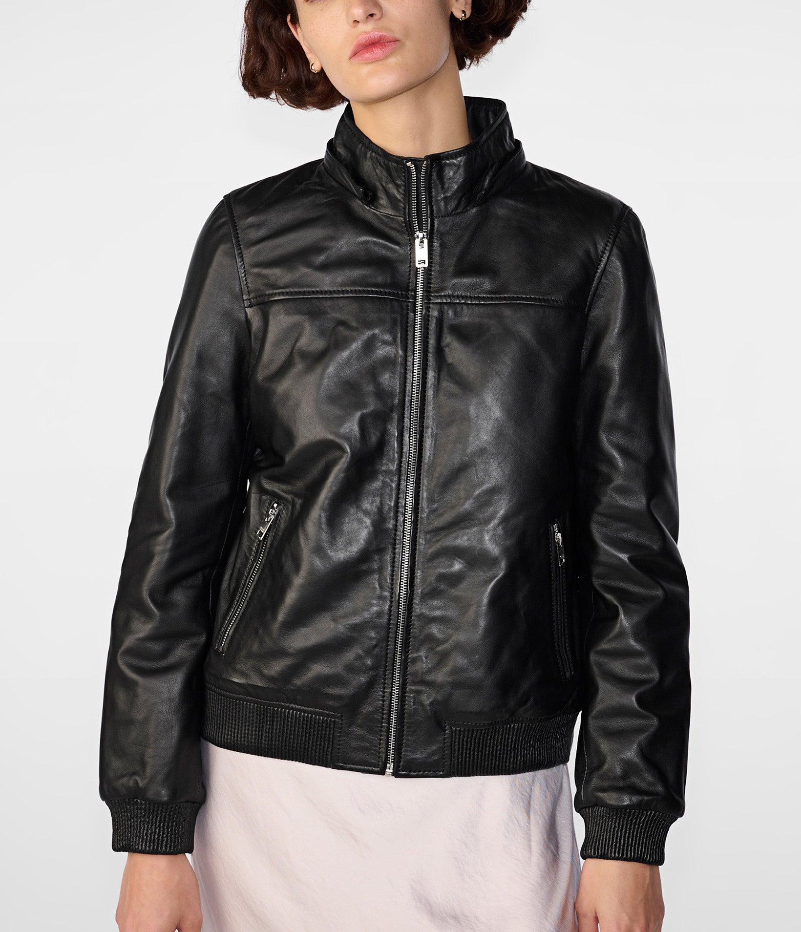 Kaylee Hooded Leather Jacket