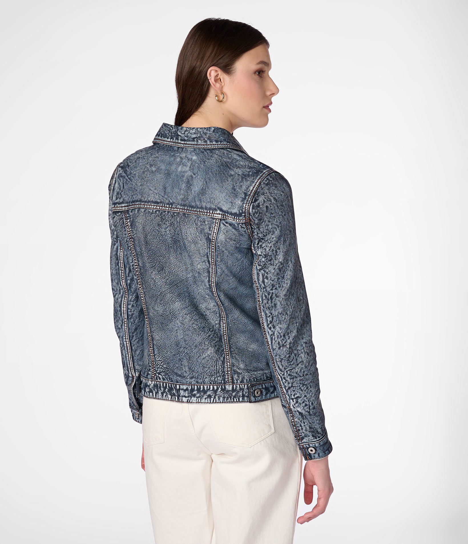 Addison Leather Denim Jacket