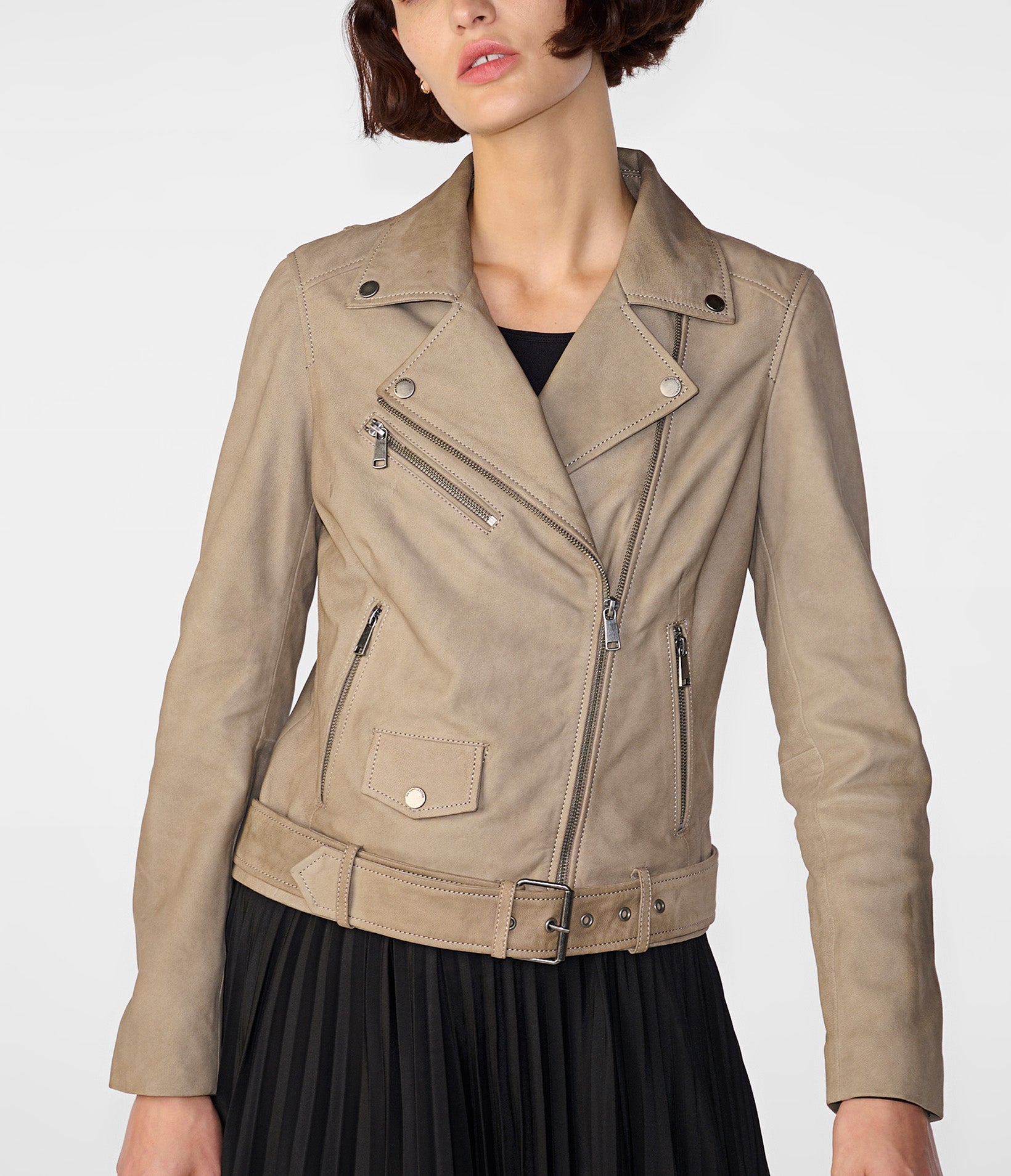 Delilah Moto Jacket With Belt Wilsons Leather