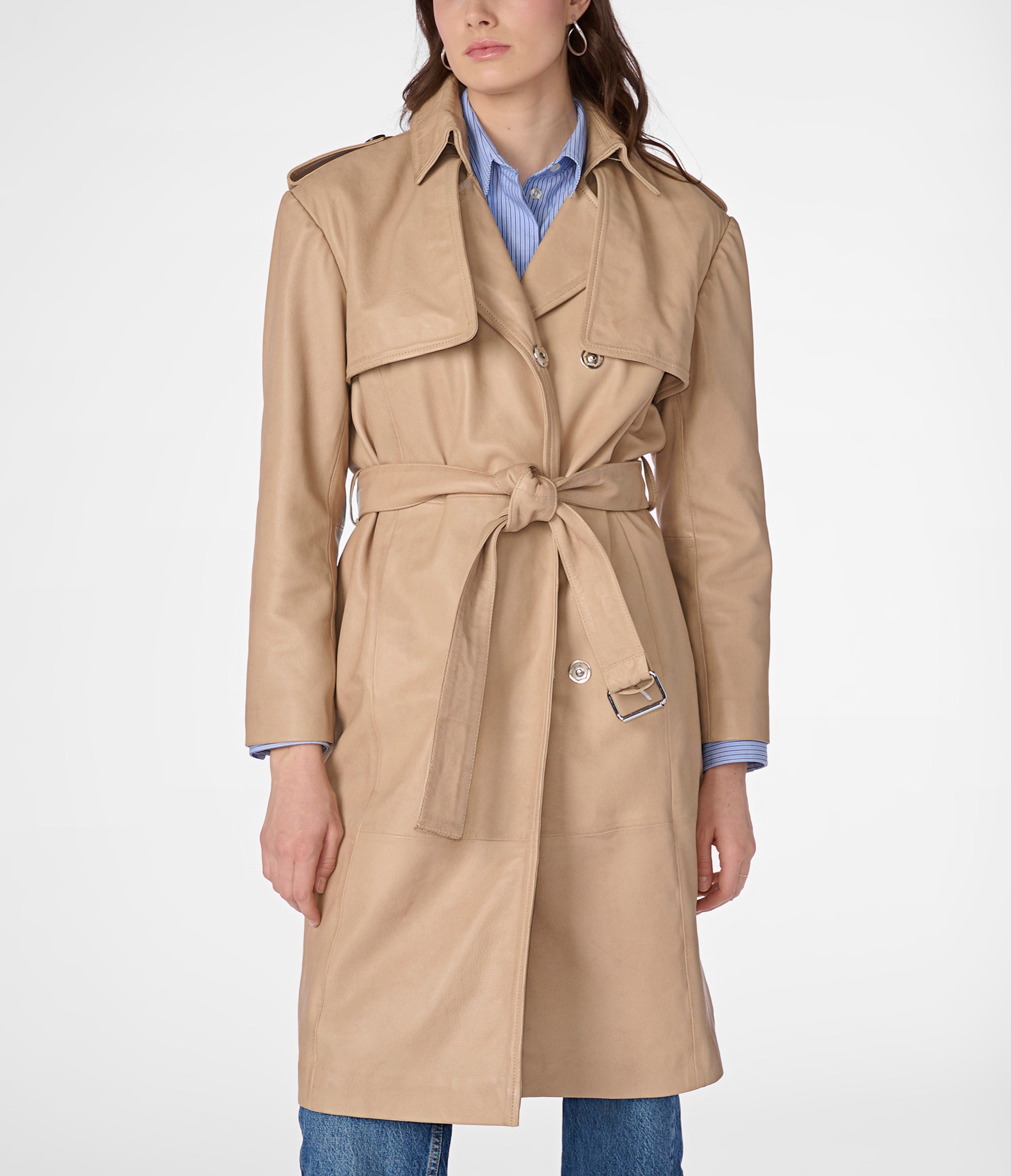 Pelle studio leather trench coat best sale