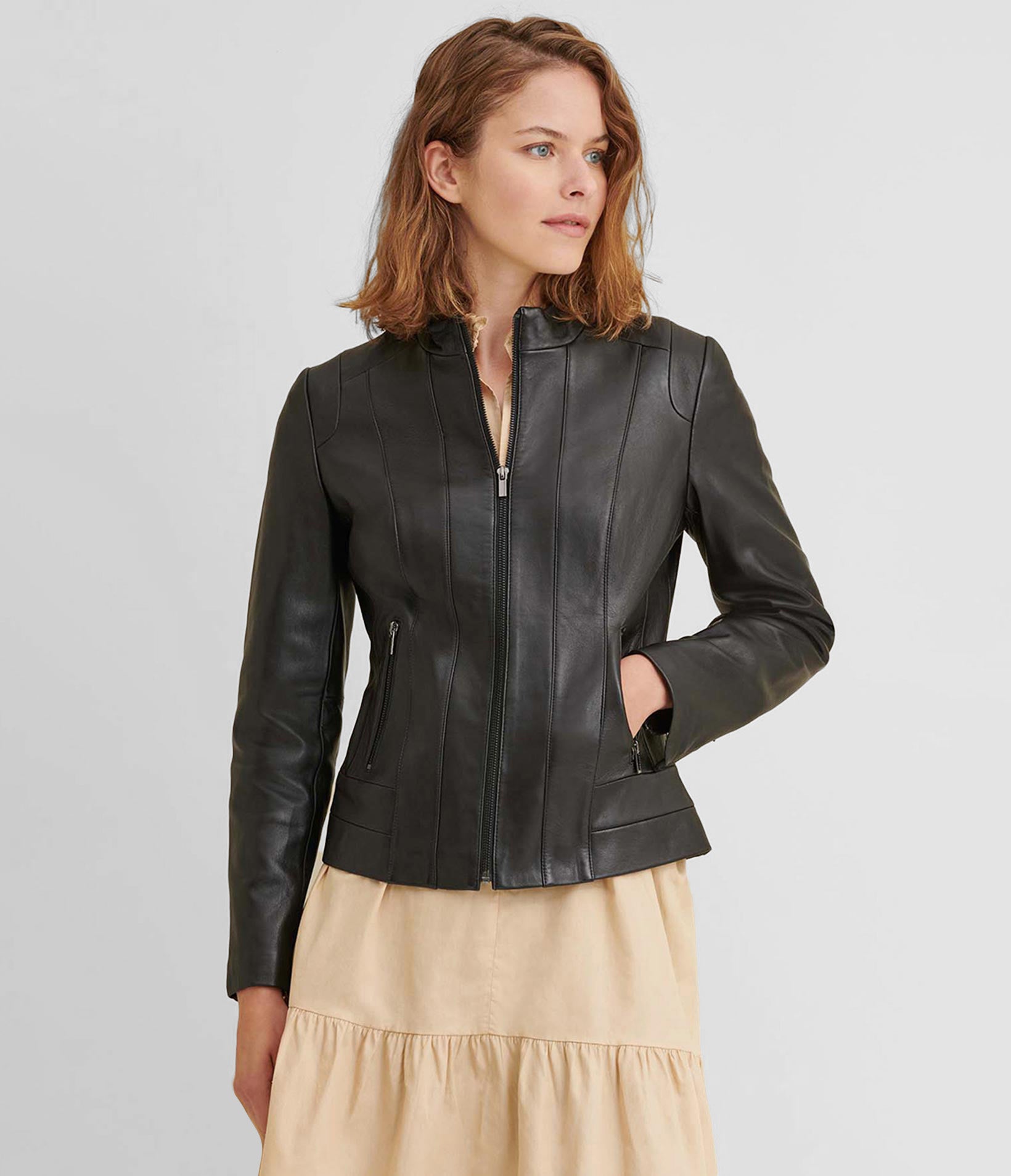 Julia Leather Scuba Jacket