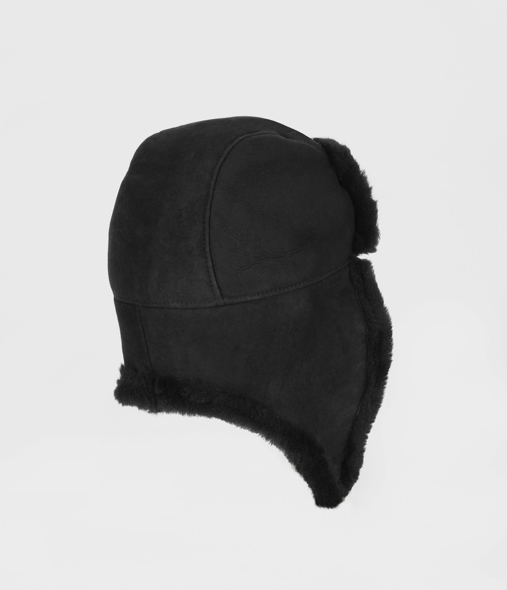 Sheepskin Fur Lined Trapper Hat