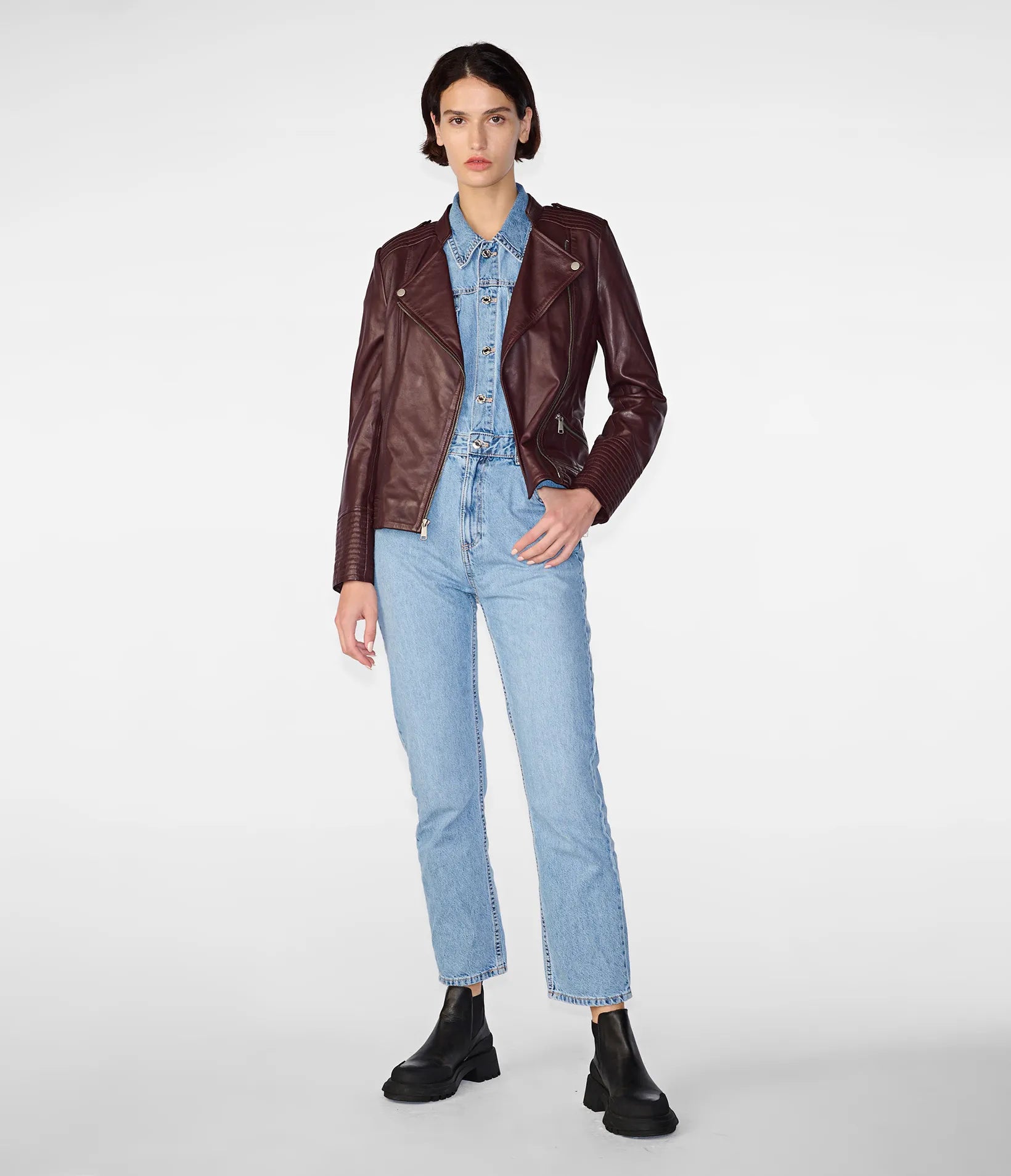 Monica Asymmetrical Leather Jacket